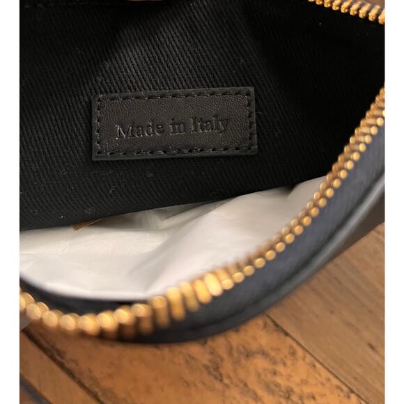 MOSCHINO Couture Logo Zip Pouch Wristlet Black Leather With Dust bag NWT - Picture 12 of 12